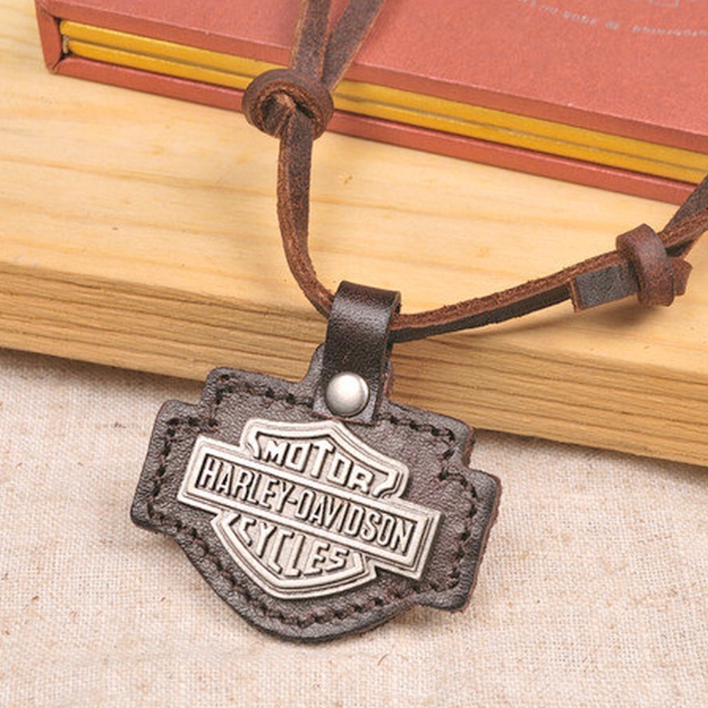 COPY - Harley Davidson Motor Leather Logo Necklace